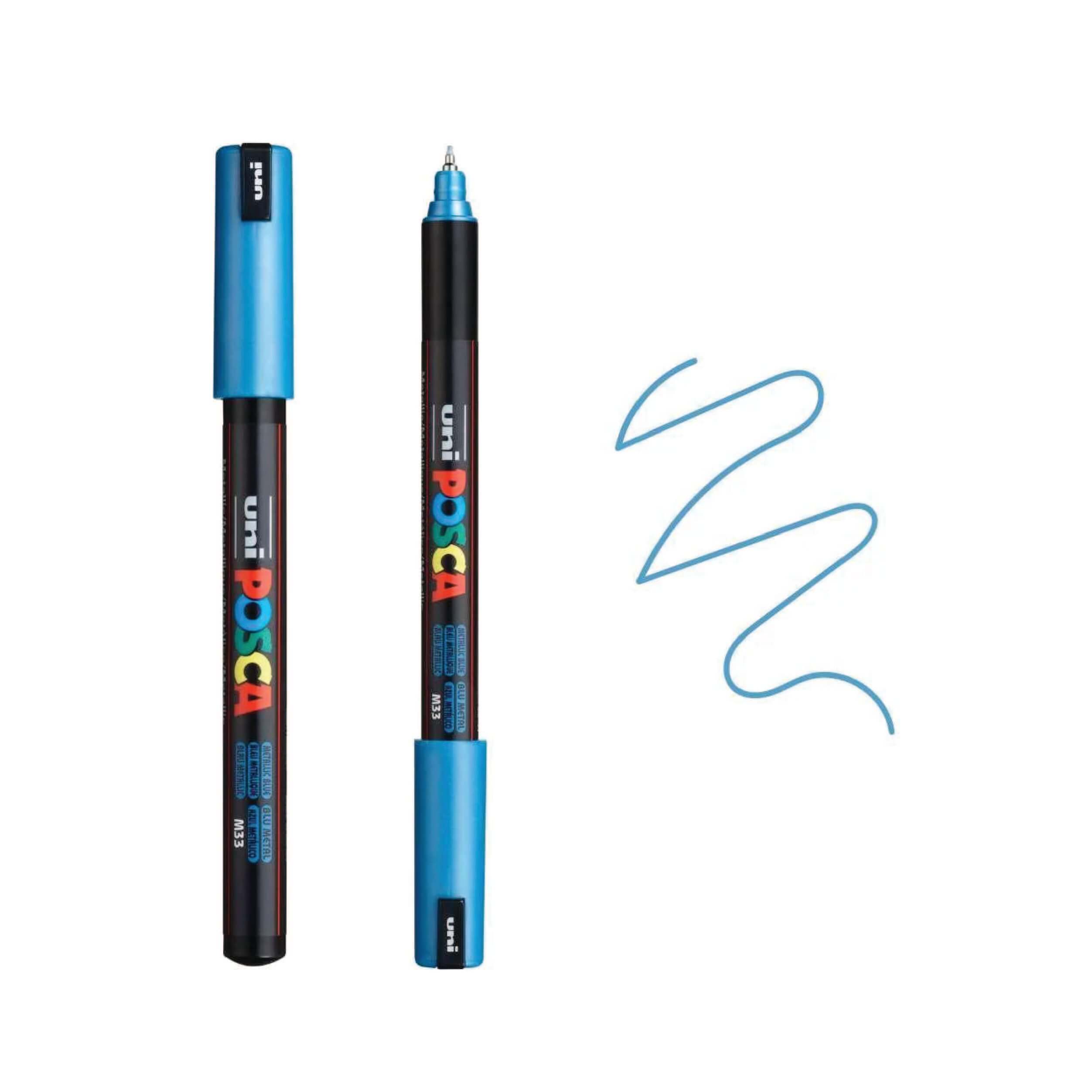 Marker Extra Fine Tip 0.7mm Metal Blue POSCA Uni